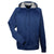 UltraClub Men's Navy/Steel Cool & Dry Sport Hooded Fleece