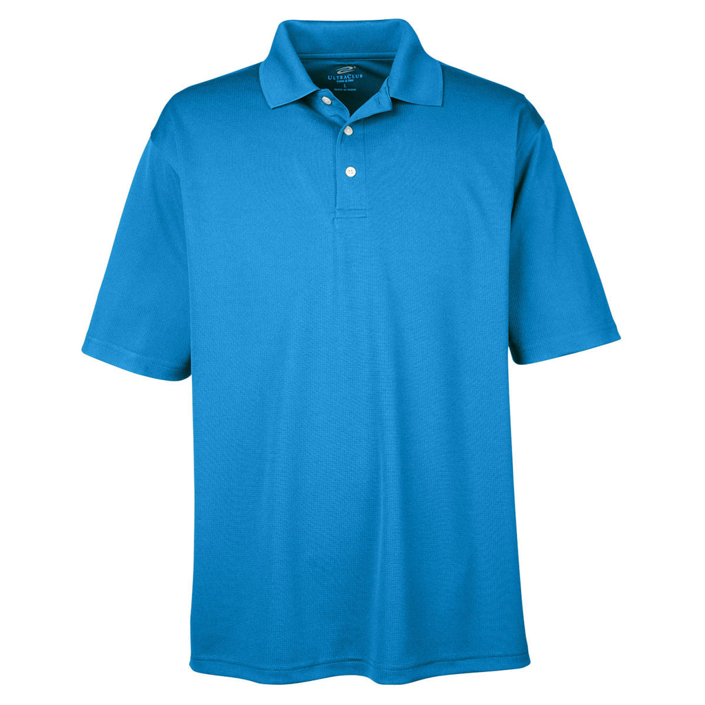 UltraClub Men's Pacific Blue Cool & Dry Stain-Release Performance Polo
