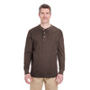 UltraClub Men's Chocolate Mini Thermal Henley