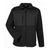 UltraClub Men's Black Fleece Jacket with Quilted Yoke Overlay