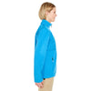 UltraClub Women's Kinetic Blue Fleece Jacket with Quilted Yoke Overlay