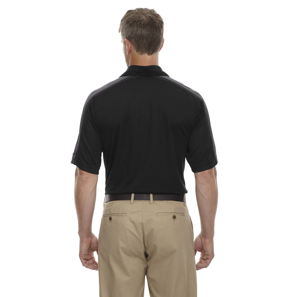 Extreme Men's Black/Black Silk Eperformance Pique Colorblock Polo