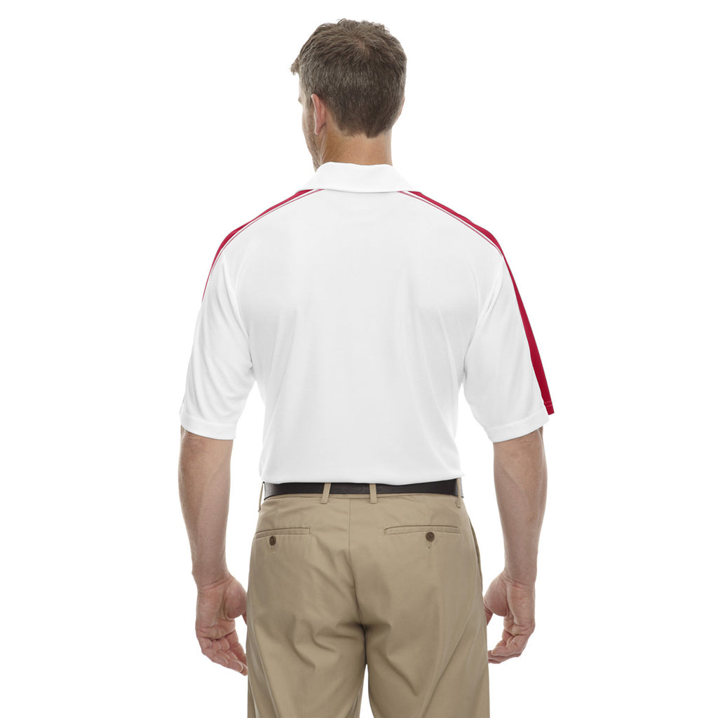 Extreme Men's White/Classic Red Eperformance Pique Colorblock Polo