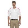 Extreme Men's White/Classic Red Eperformance Pique Colorblock Polo