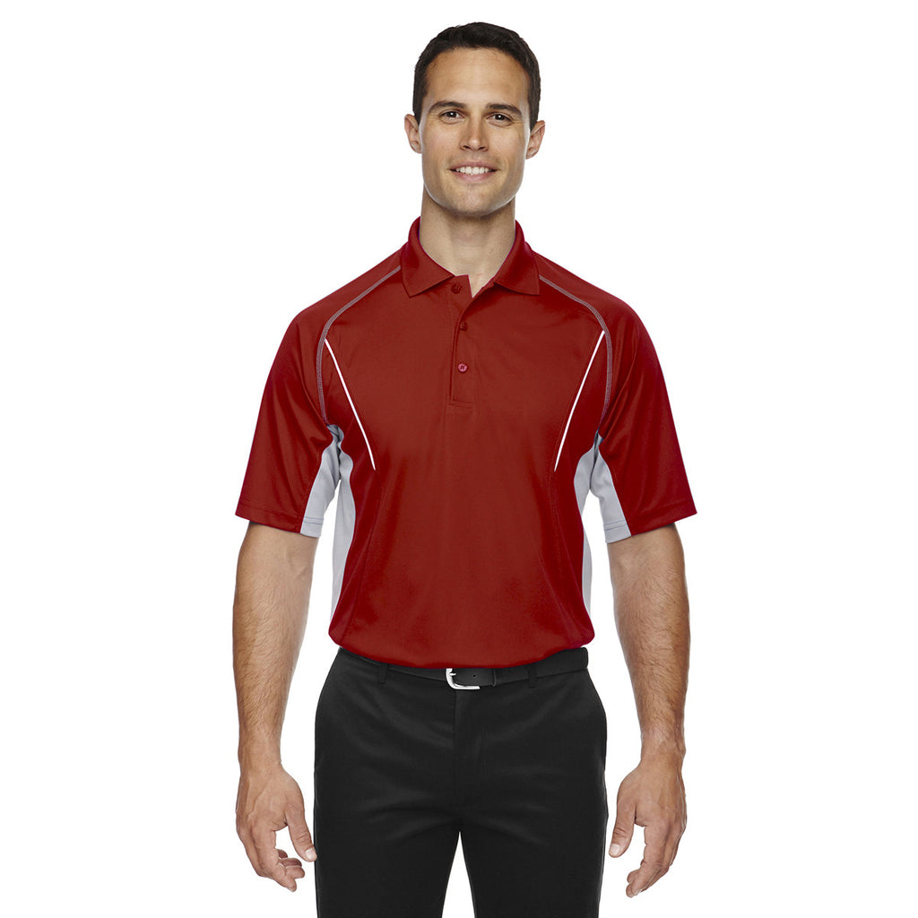 Extreme Men's Classic Red Eperformance Parallel Snag Protection Polo with Piping