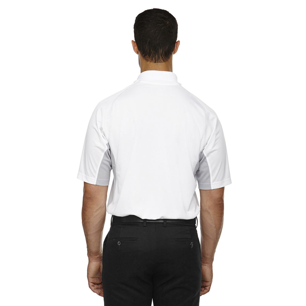 Extreme Men's White Eperformance Parallel Snag Protection Polo with Piping