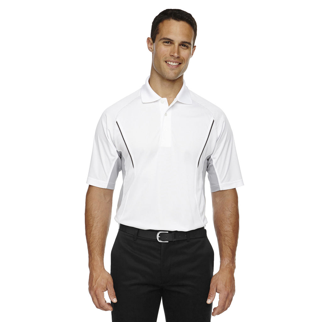 Extreme Men's White Eperformance Parallel Snag Protection Polo with Piping