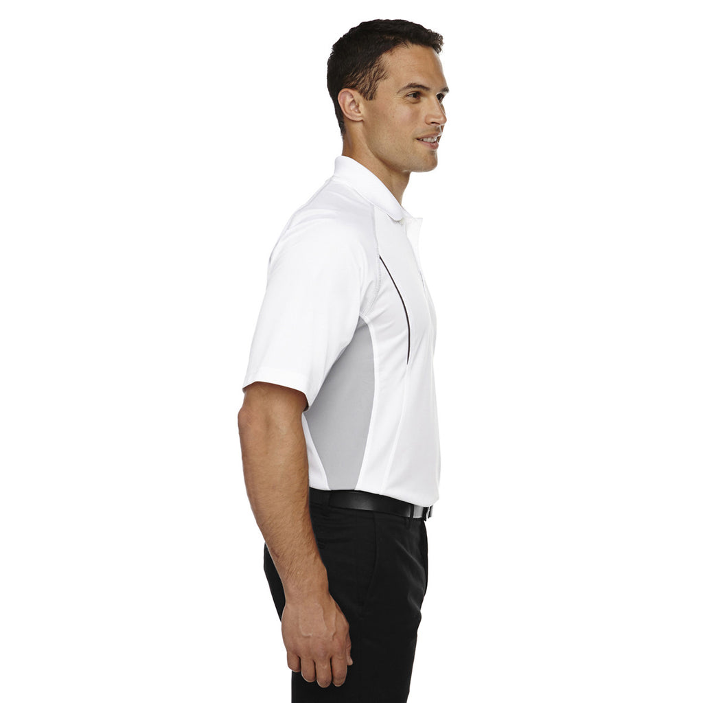 Extreme Men's White Eperformance Parallel Snag Protection Polo with Piping