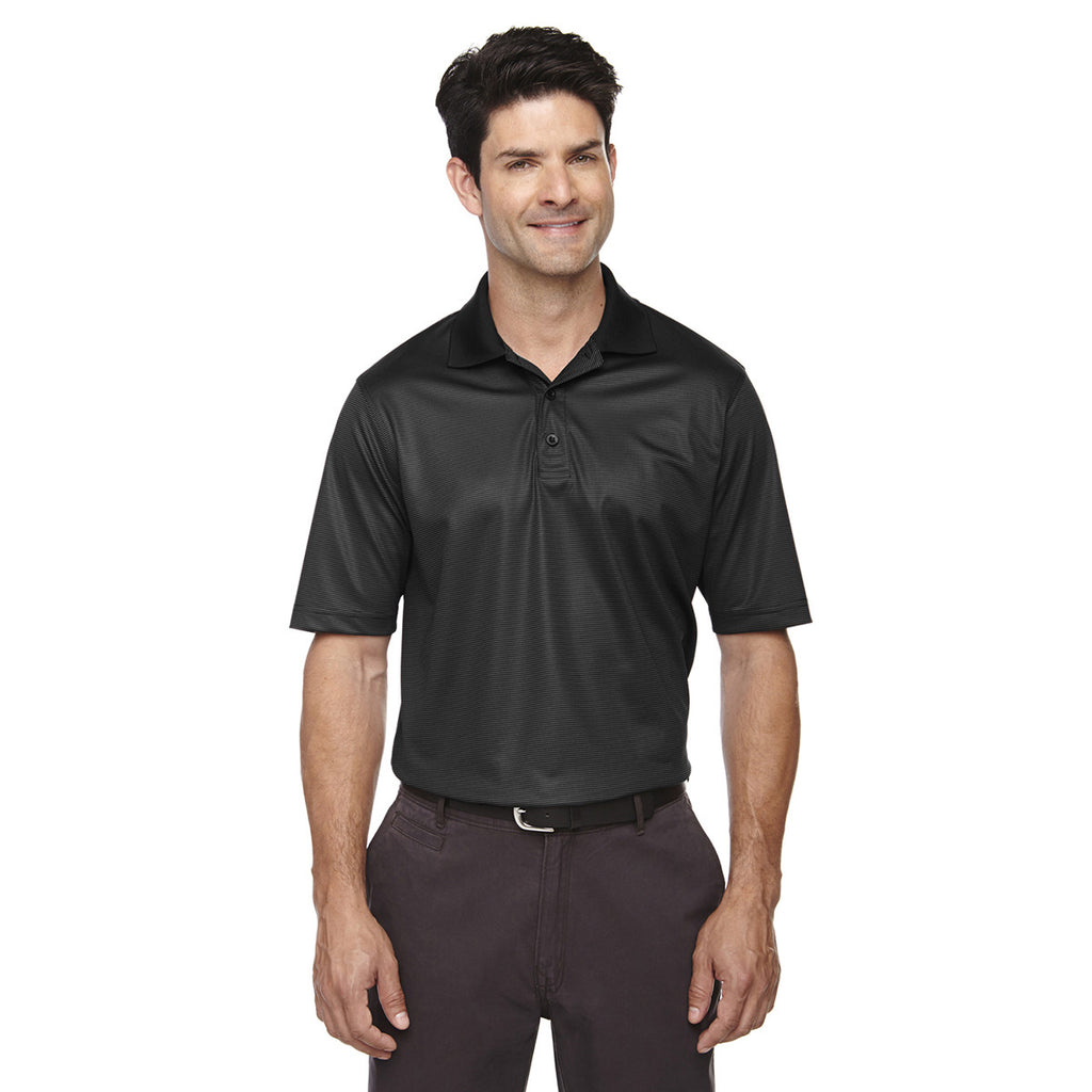 Extreme Men's Black Eperformance Launch Snag Protection Striped Polo