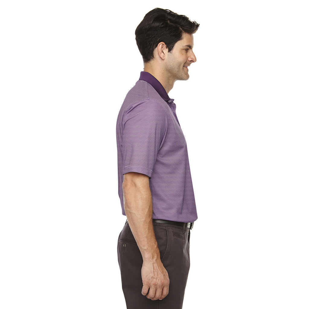 Extreme Men's Mulbery Purple Eperformance Launch Snag Protection Striped Polo