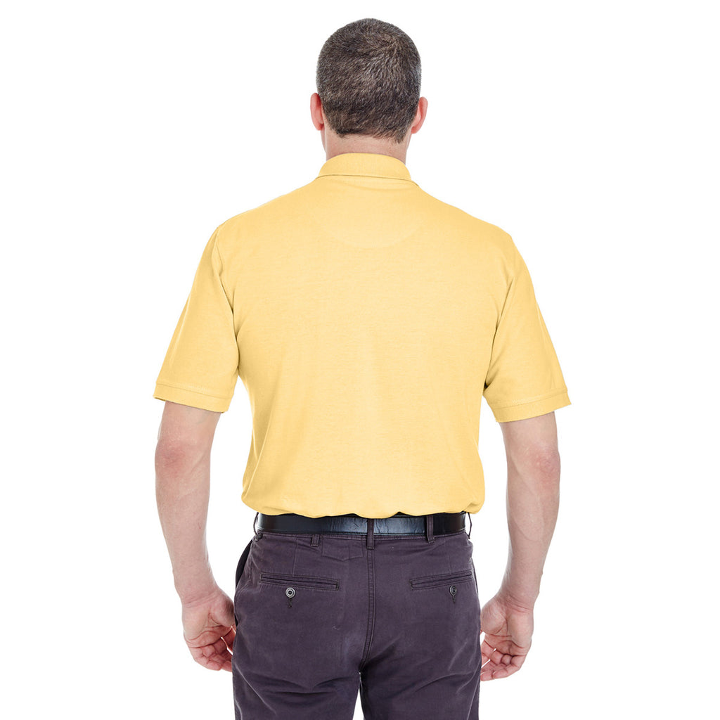 UltraClub Men's Yellow Classic Pique Polo