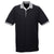 UltraClub Men's Black/White Color-Body Classic Pique Polo with Contrast Multi-Stripe Trim