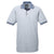 UltraClub Men's Heather/Navy Color-Body Classic Pique Polo with Contrast Multi-Stripe Trim