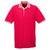 UltraClub Men's Red/White Color-Body Classic Pique Polo with Contrast Multi-Stripe Trim