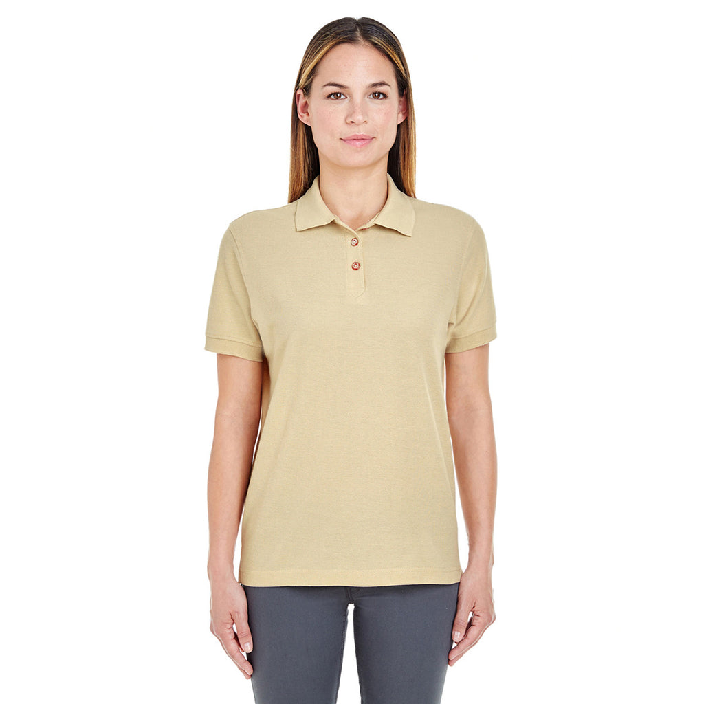 UltraClub Women's Putty Whisper Pique Polo