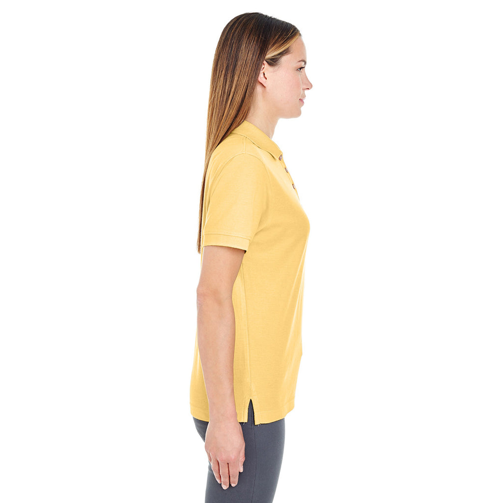 UltraClub Women's Yellow Whisper Pique Polo