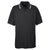 UltraClub Men's Black/White Short-Sleeve Whisper Pique Polo with Tipped Collar and Cuffs