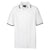 UltraClub Men's White/Black Short-Sleeve Whisper Pique Polo with Tipped Collar and Cuffs