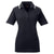 UltraClub Women's Black/White Short-Sleeve Whisper Pique Polo with Tipped Collar