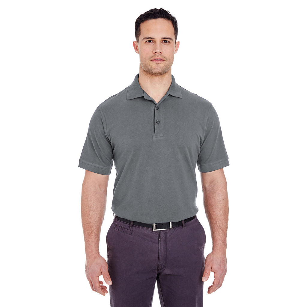 UltraClub Men's Charcoal Basic Pique Polo