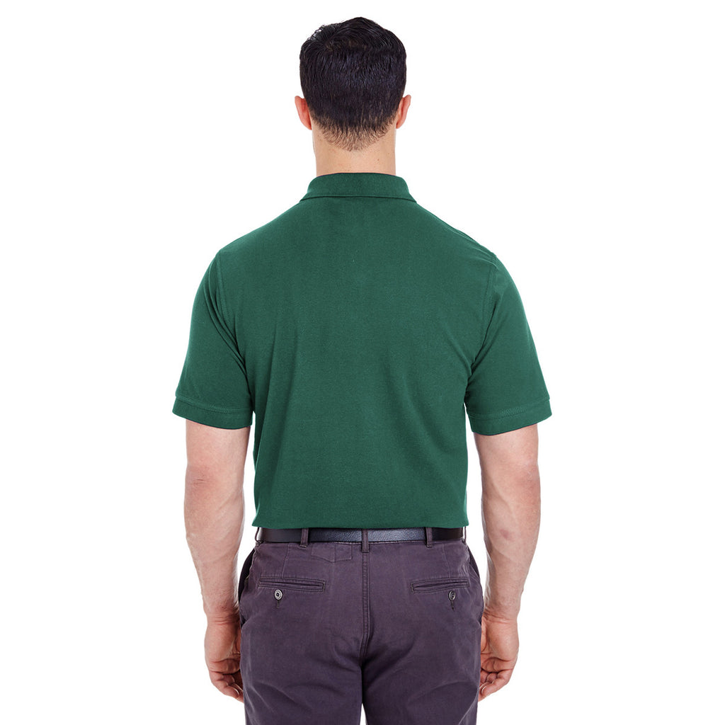 UltraClub Men's Forest Green Basic Pique Polo