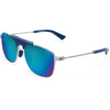 Under Armour Satin Silver UA Rally With Blue Mirror Lens