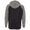 J. America Men's Black/Charcoal Fleck Colorblock Cosmic Fleece Hooded Pullover Sweatshirt