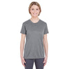 UltraClub Women's Charcoal Heather Cool & Dry Heathered Performance T-Shirt