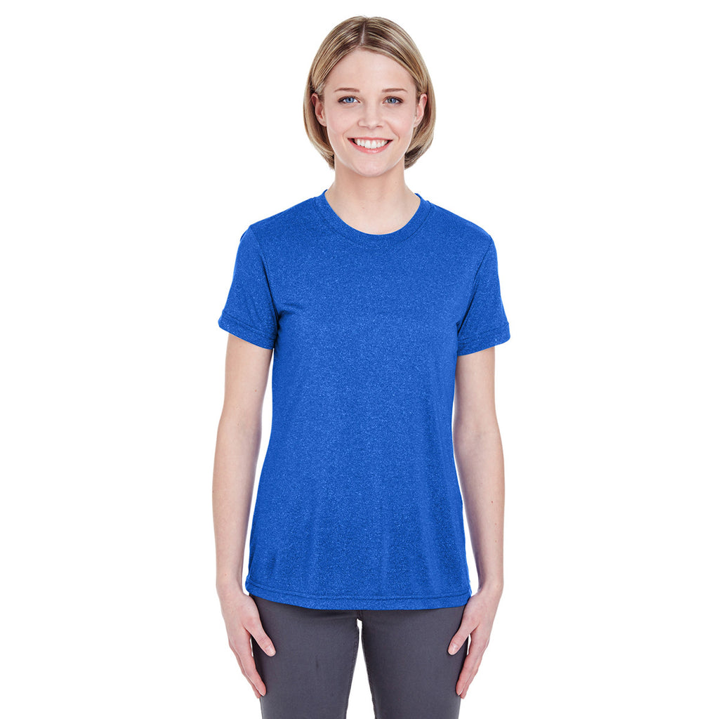 UltraClub Women's Royal Heather Cool & Dry Heathered Performance T-Shirt