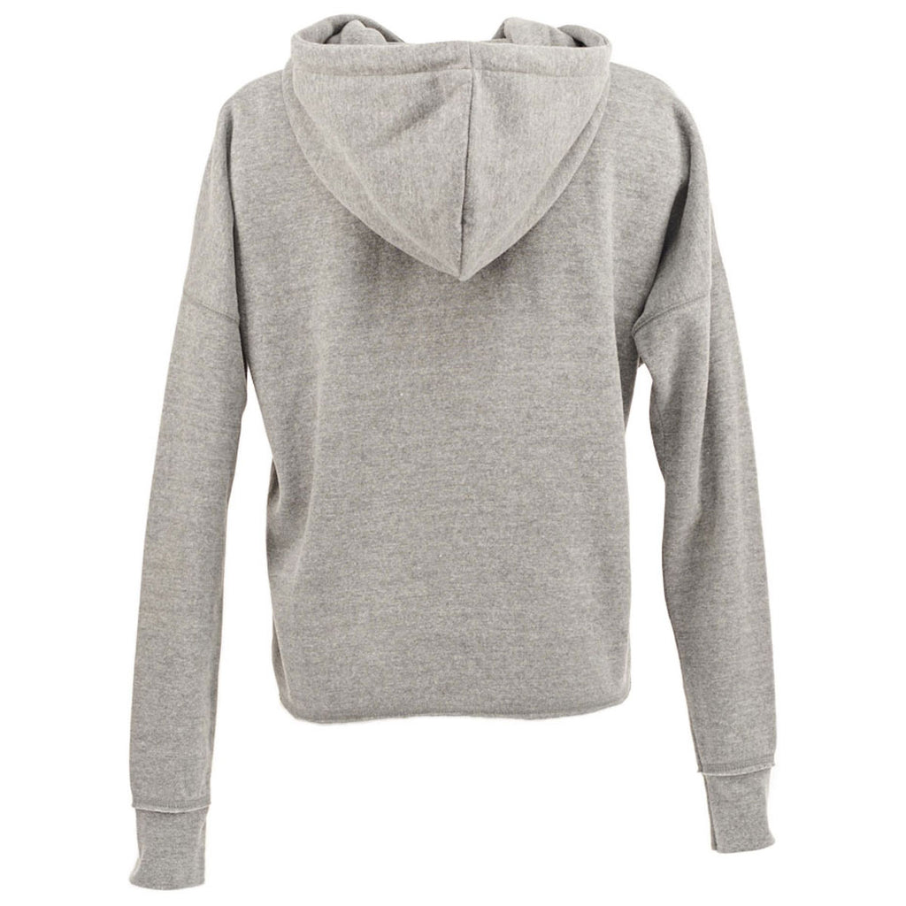 J. America Women's Smoke Heather Lounge Fleece Hi-Low Hooded Pullover