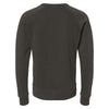 J. America Men's Black Ripple Fleece Raglan Crewneck Sweatshirt