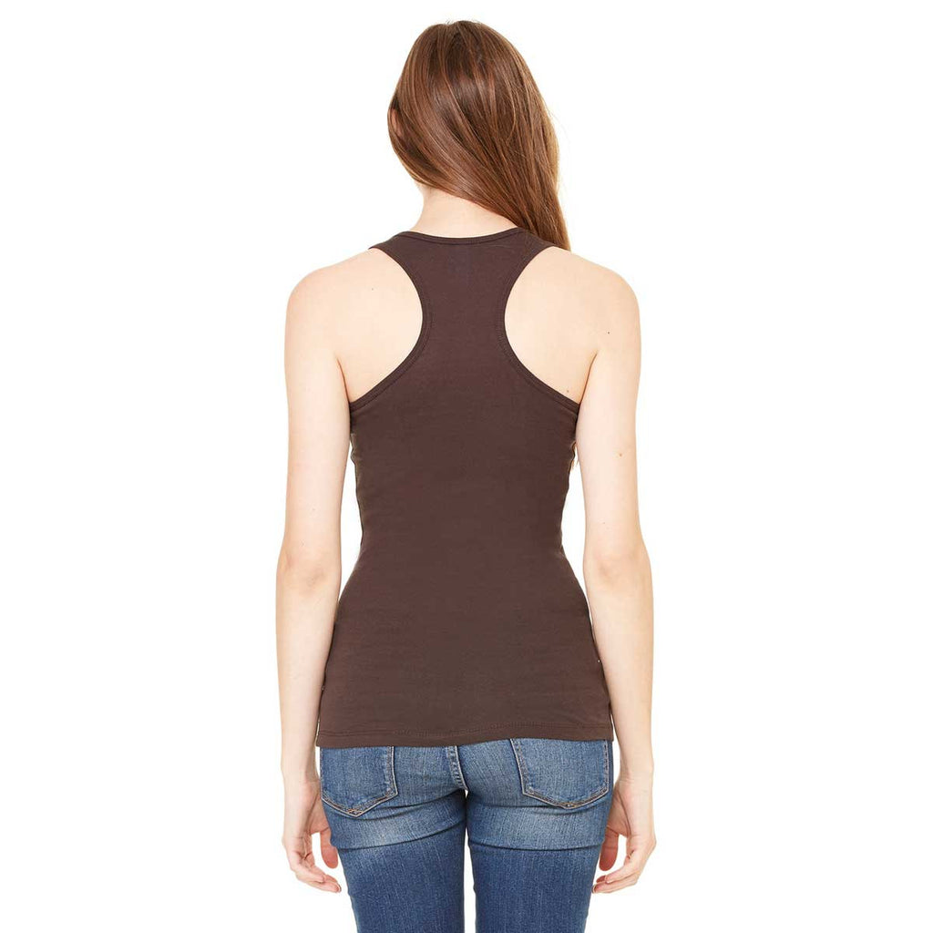 Bella + Canvas Women's Chocolate Sheer Mini Rib Racerback Tank