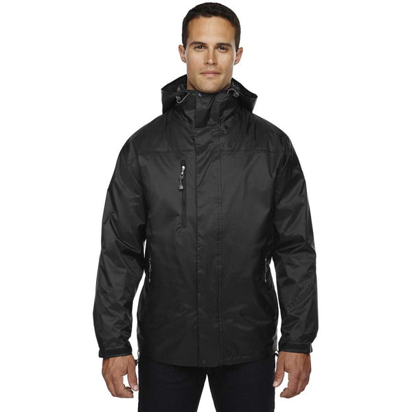 North End Men's Black Performance 3-in-1 Seam-Sealed Hooded Jacket