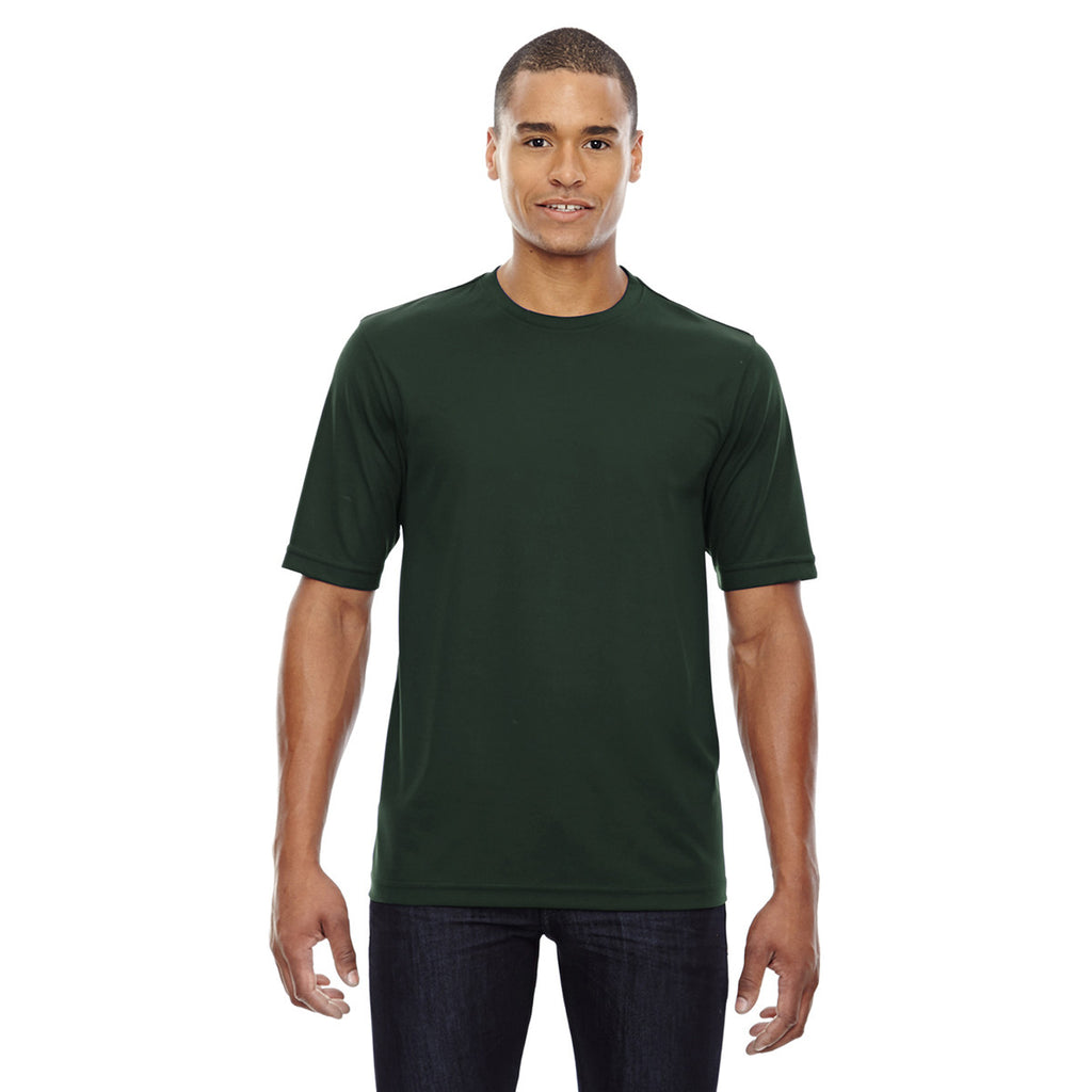 Core 365 Men's Forest Green Pace Performance Pique Crewneck