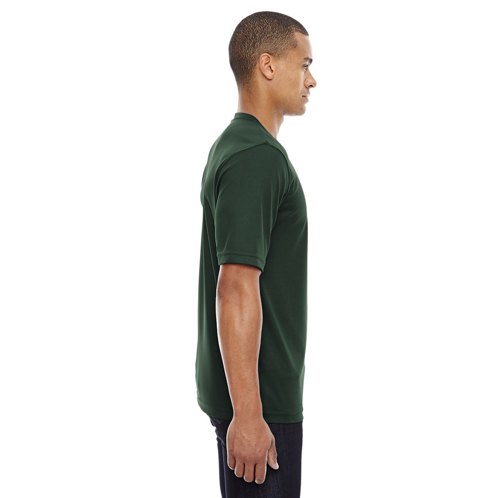 Core 365 Men's Forest Green Pace Performance Pique Crewneck