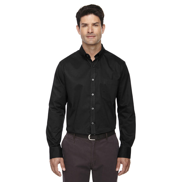 Core 365 Men's Black Tall Operate Long-Sleeve Twill Shirt