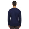 Core 365 Men's Classic Navy Agility Performance Long-Sleeve Pique Crewneck