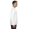 Core 365 Men's White Agility Performance Long-Sleeve Pique Crewneck