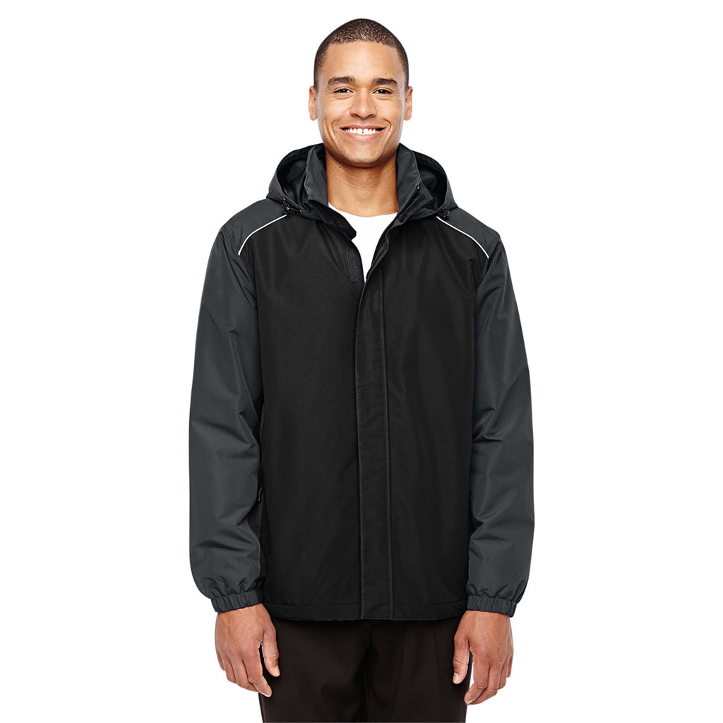 Core 365 Men's Black/Carbon Inspire Colorblock All-Season Jacket