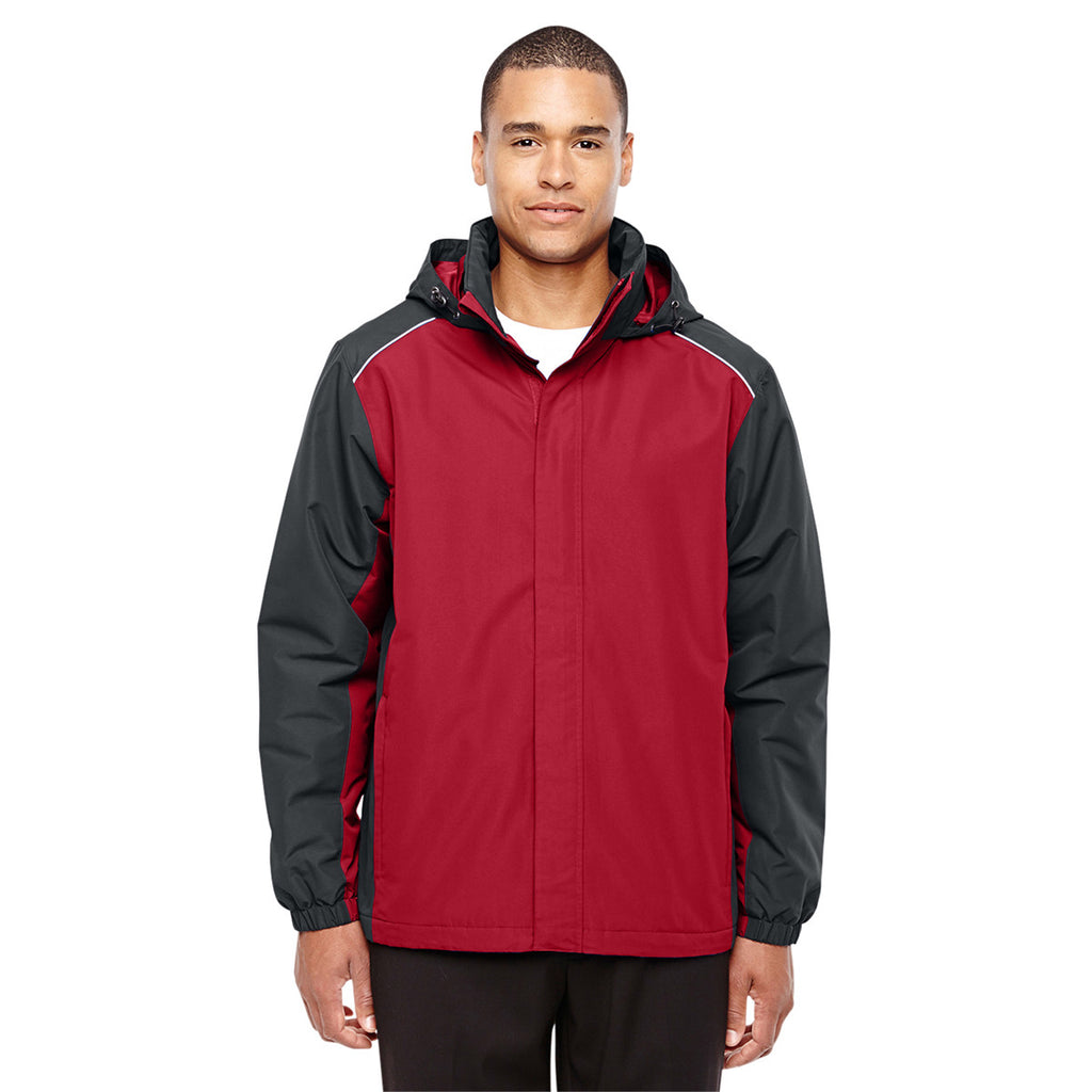 Core 365 Men's Classic Red/Carbon Inspire Colorblock All-Season Jacket