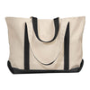 UltraClub Natural/Black Carmel Canvas Tote