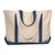 UltraClub Natural/Navy Carmel Canvas Tote