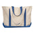 UltraClub Natural/Royal Carmel Canvas Tote