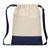 UltraClub Natural/Navy Cotton Canvas Drawstring Backpack