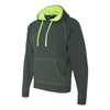 J. America Men's Neon Yellow Shadow Fleece Hooded Pullover Sweatshirt