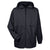 UltraClub Men's Black Microfiber Full-Zip Hooded Jacket