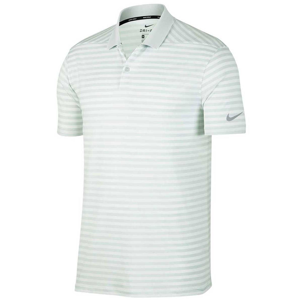 Nike Men's Pure Platinum/White Victory Striped Polo