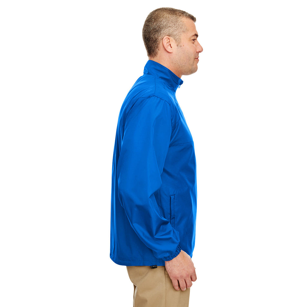 UltraClub Men's Royal Micro-Poly Quarter-Zip Windshirt