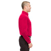 UltraClub Men's Red Cypress Long-Sleeve Twill with Pocket