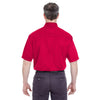 UltraClub Men's Red Short-Sleeve Cypress Twill with Pocket